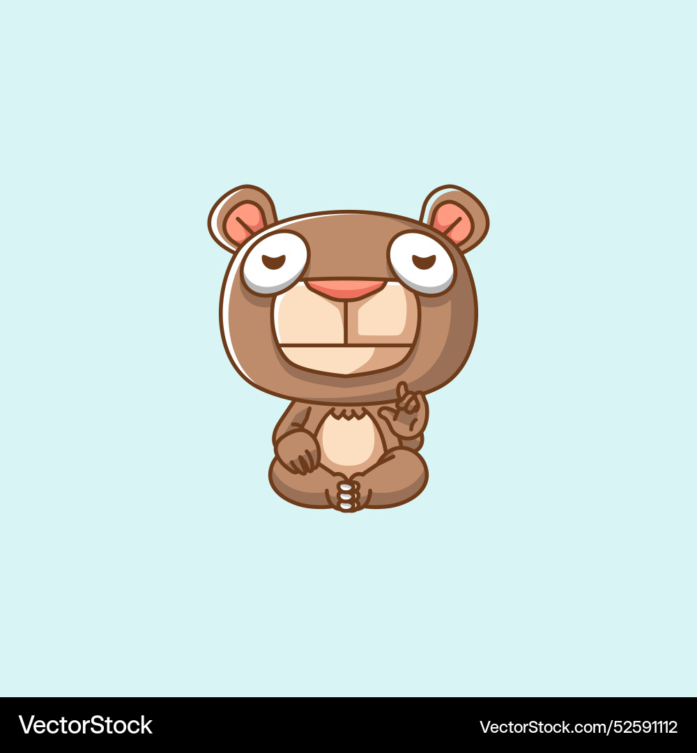 Süße Bär Meditation Yoga kawaii Chibi Charakter Süße Bär Meditation Yoga kawaii Chibi Charakter vektorbild