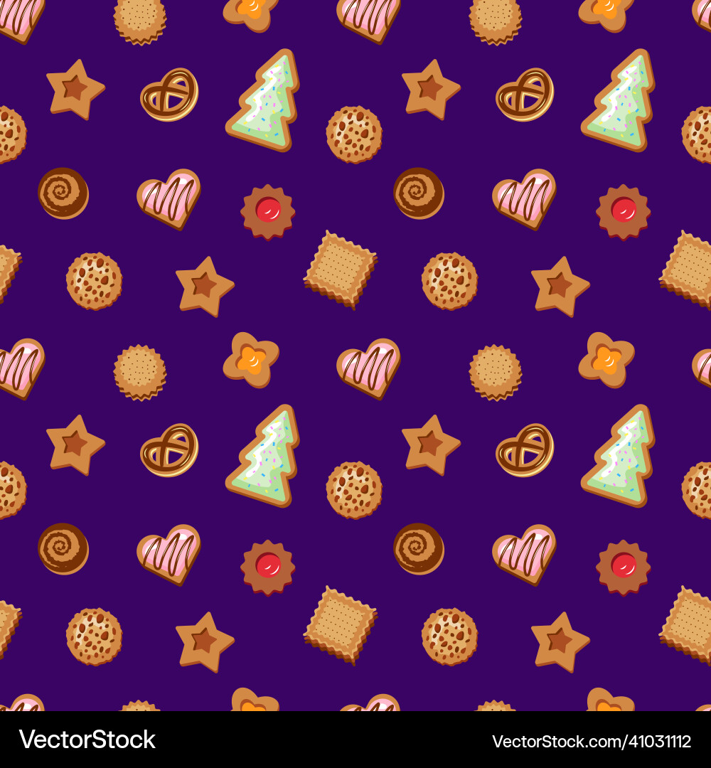 Seamless pattern with cookies Seamless pattern with cookies Vector Image