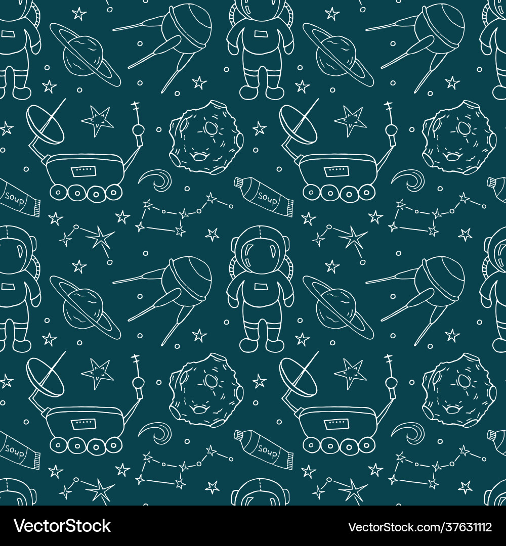 Seamless pattern with hand drawn different space Seamless pattern with hand drawn different space vector image
