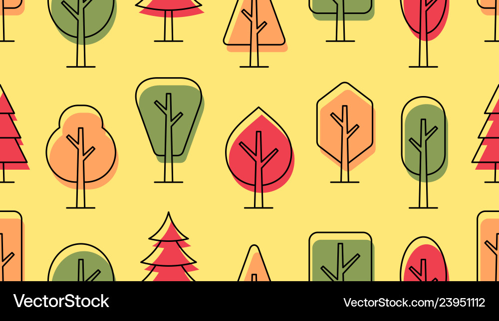Seamless pattern with trees Vector Image