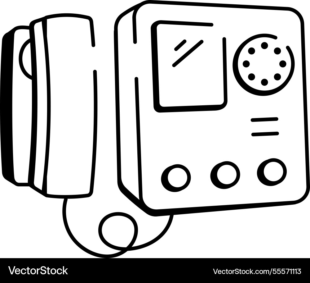 A hand drawn icon of intercom system vector image