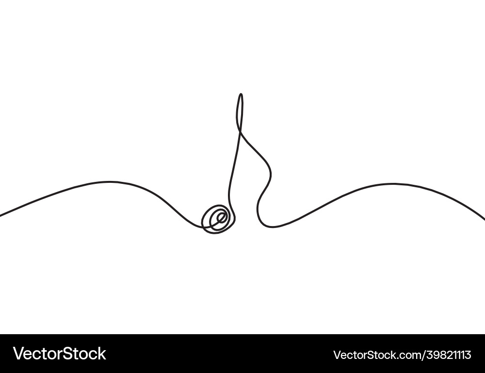 Abstract whole note as continuous lines drawing vector image