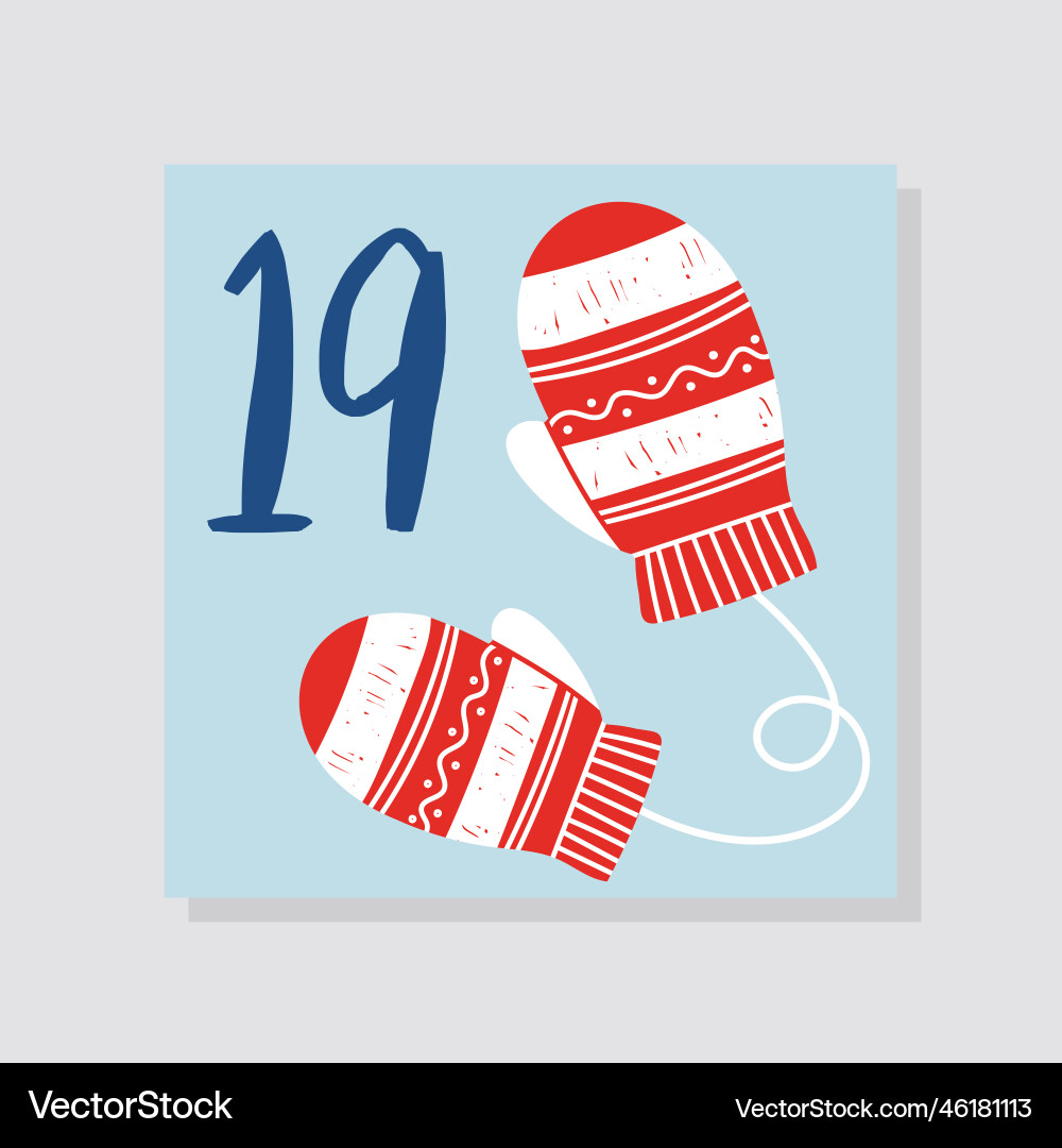Advent calendar with number 19 Vector Image