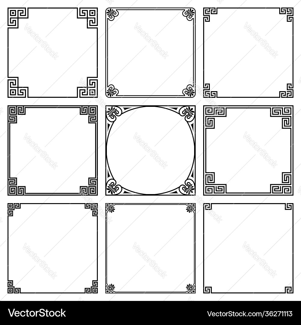 Antique Greek Frames & Borders Royalty Free Vector Image