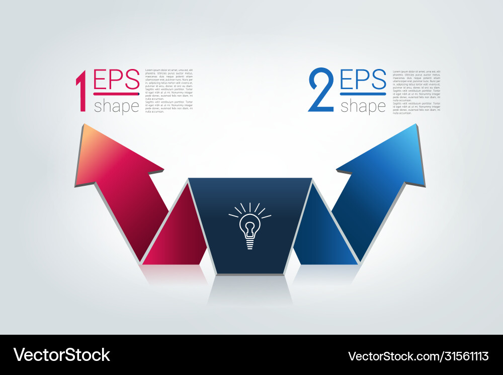 Arrow divided in two arrows template scheme vector image