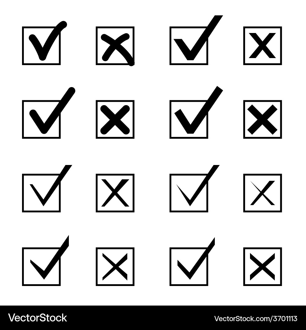 Check Marks and Xs Collection vector image