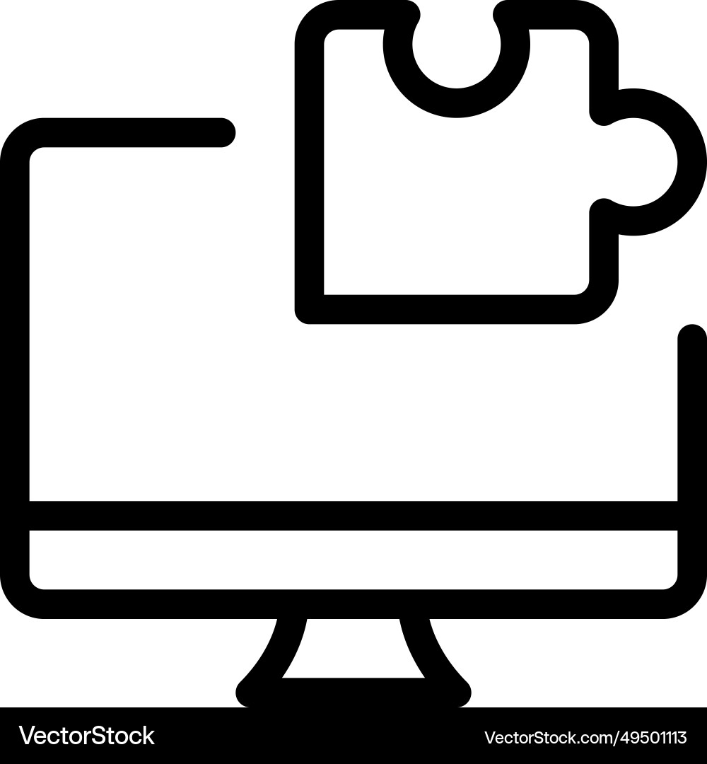 Digital puzzle brain game installed in desktop vector image