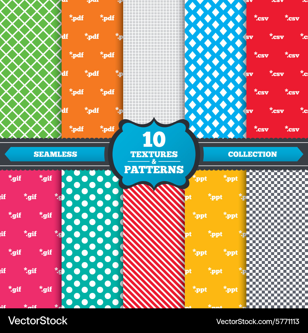 Document signs file extensions symbols vector image