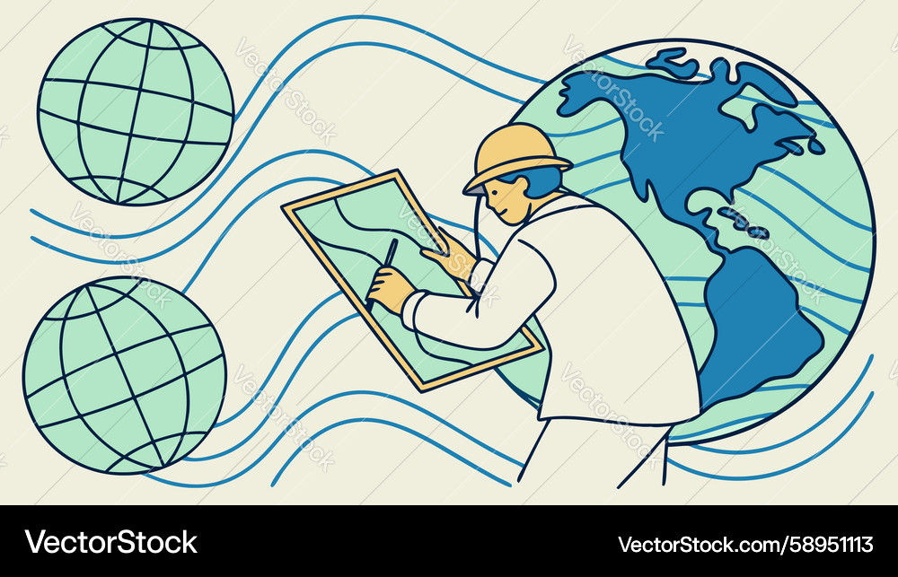 Global Data Analysis Visualization Vector Image