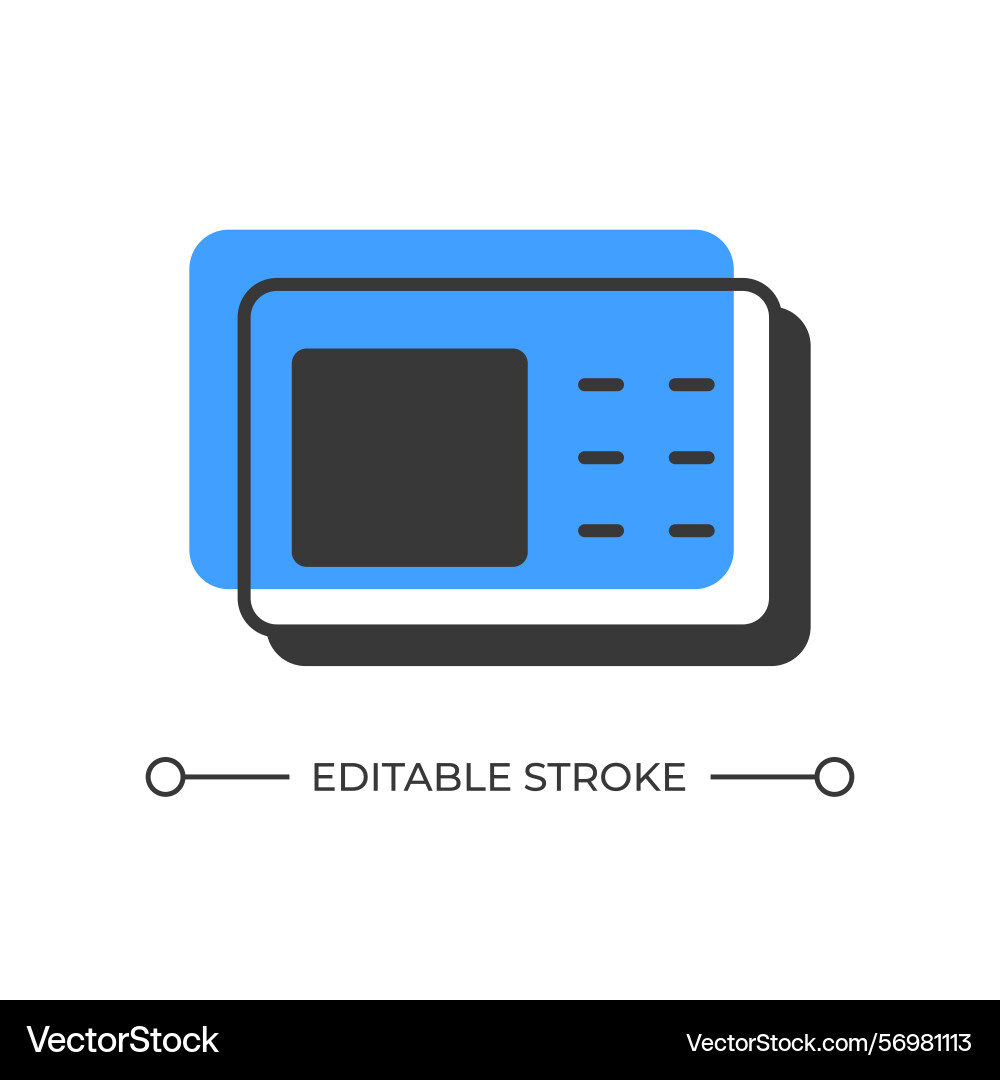 Intercom panel offset shadow line icon Vector Image