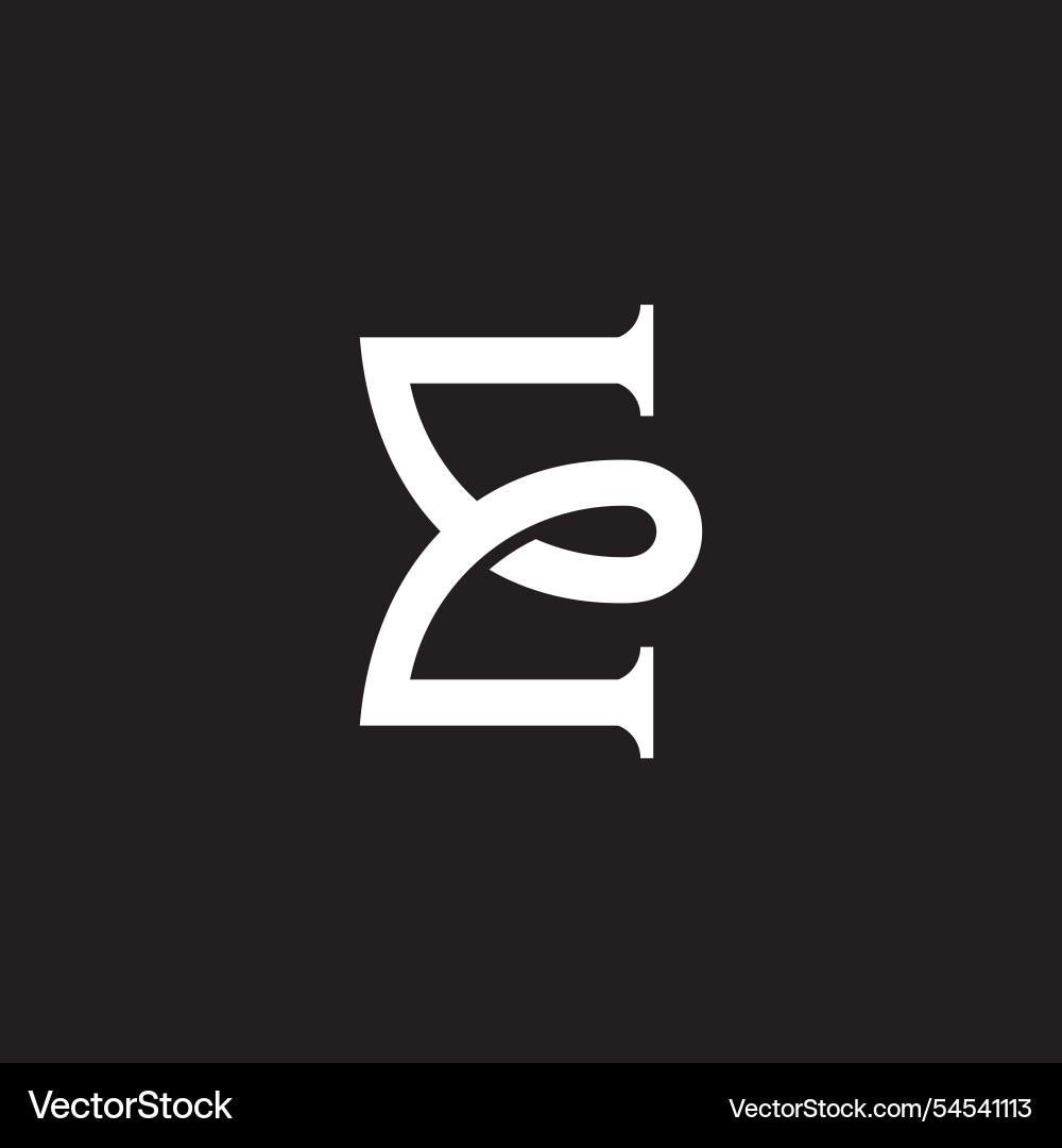 Letter e loop overlapping simple elegant logo Letter e loop overlapping simple elegant logo Vector Image