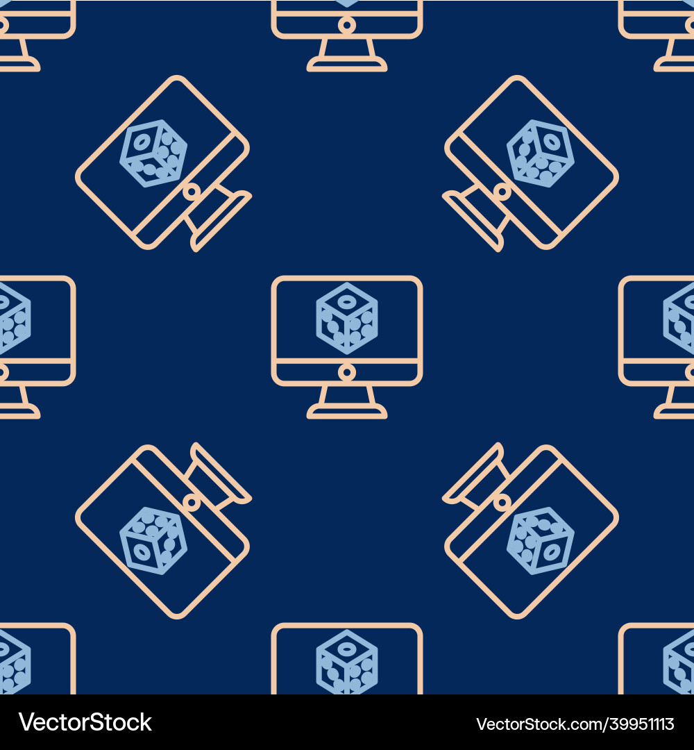 Line game dice icon isolated seamless pattern vector image