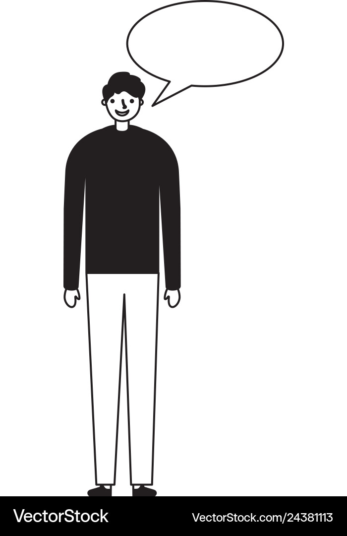 Man character with speech bubble Vector Image