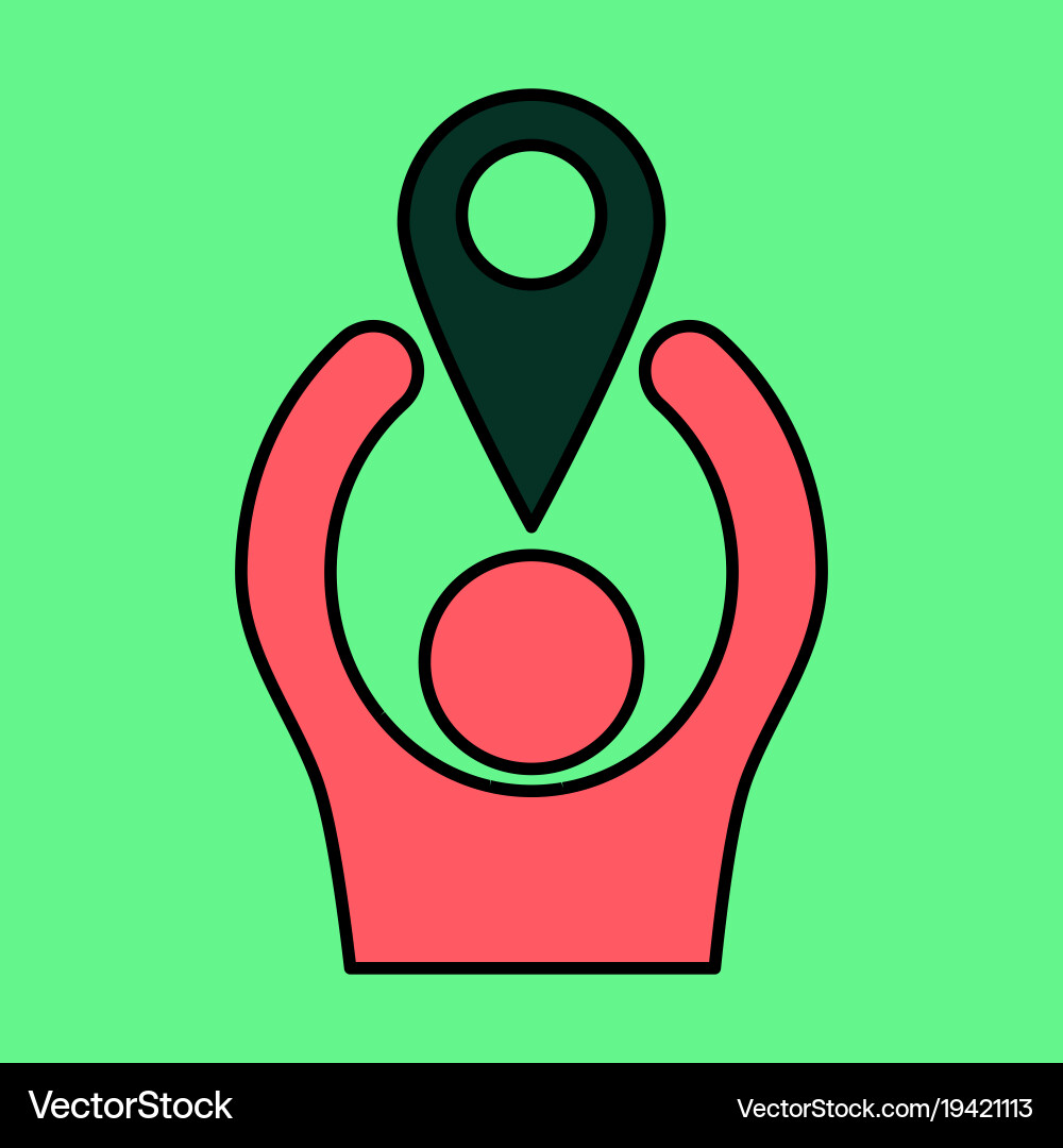 Navigation geolocation icon in flat design vector image