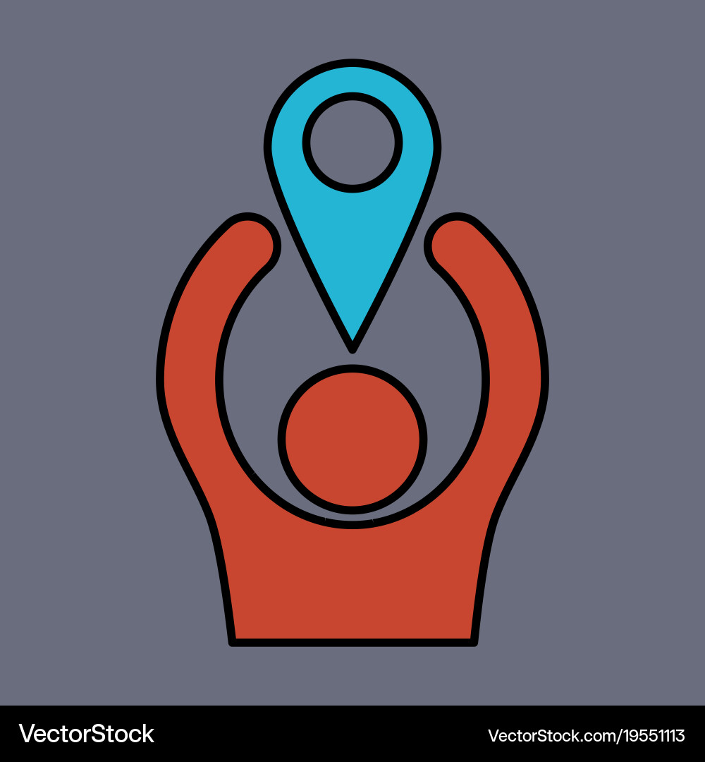 Navigation geolocation icon in flat design vector image