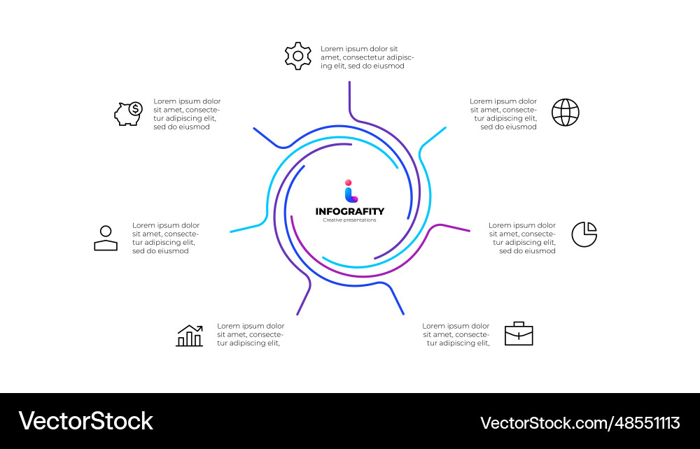 Outline abstract element for infographic template vector image