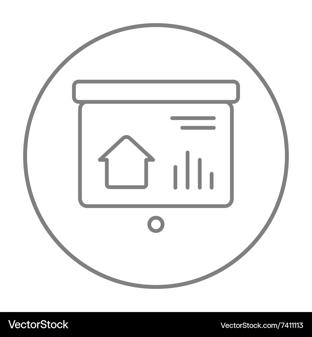 Presentation on projector screen line icon Vector Image