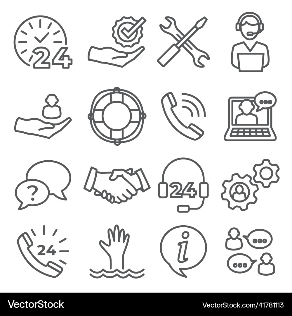 Service line icons set on white background Service line icons set on white background Vector Image