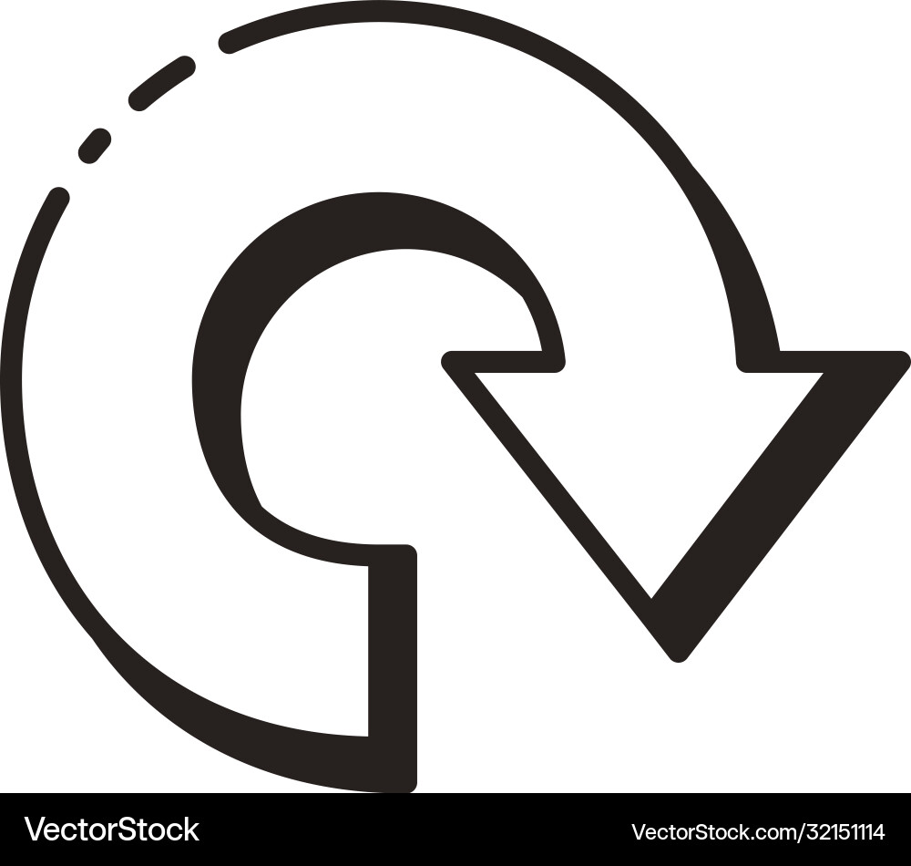 Arrow reload line and fill style Vector Image