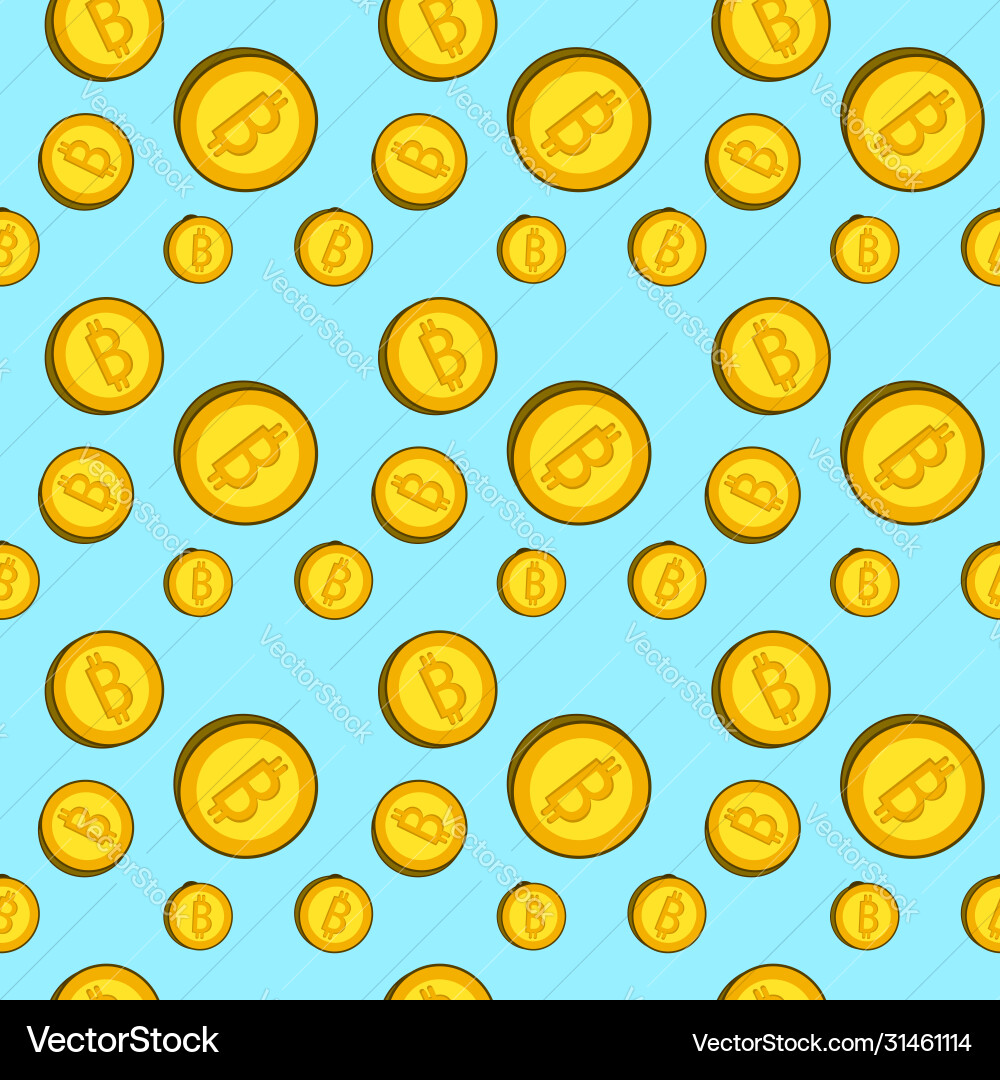 Bit coin pattern on white background Vector Image