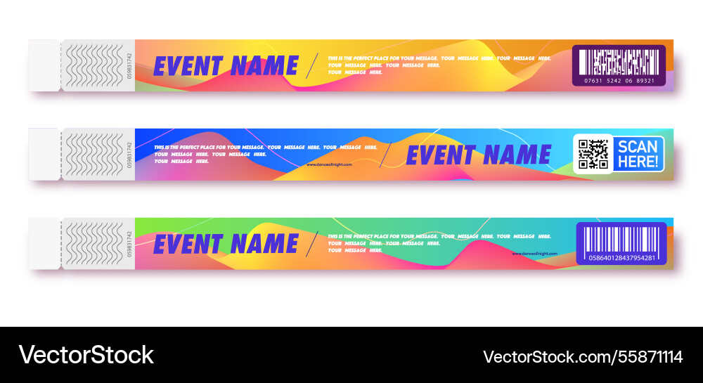 Bracelet event access different color for id fan Bracelet event access different color for id fan vector image