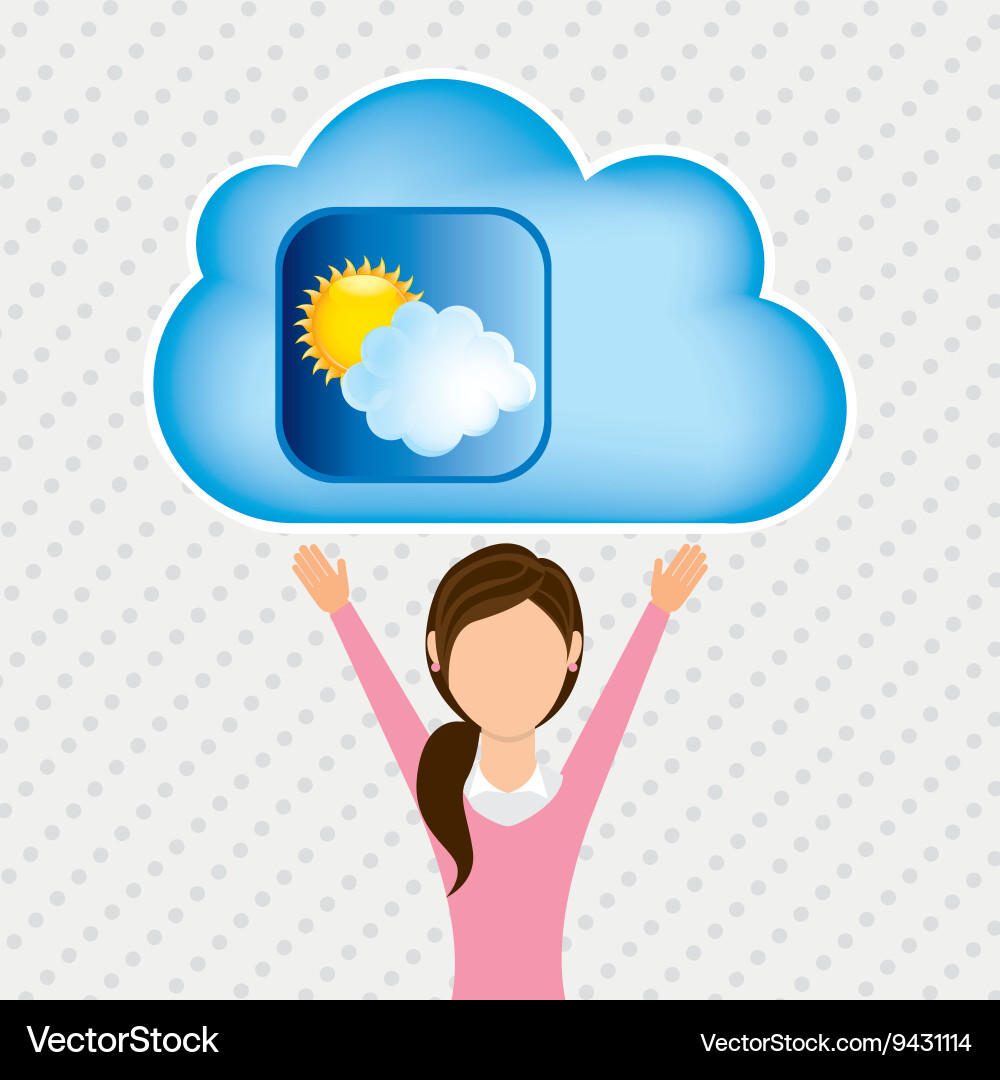 Cloud computing design vector image