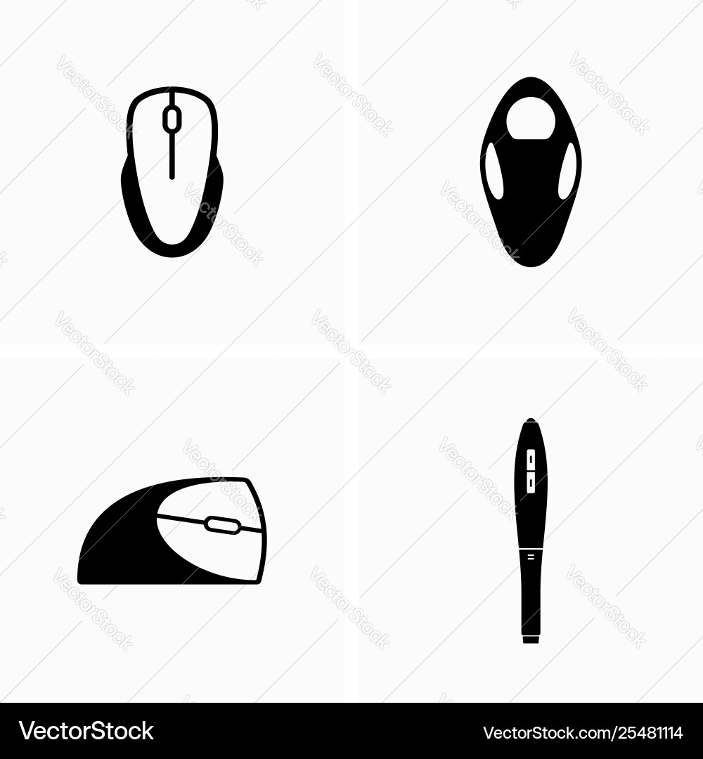 Different types and shapes computer mice vector image