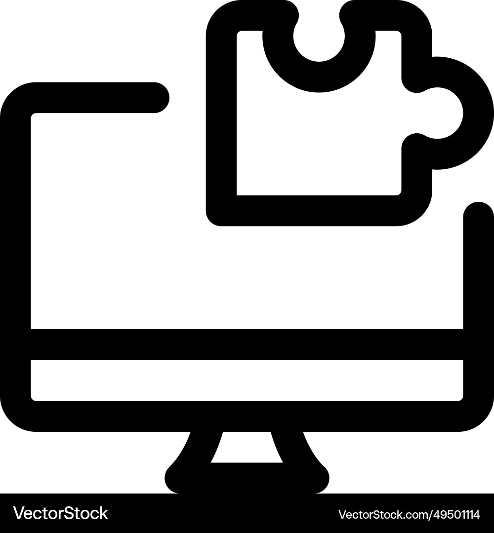 Digital puzzle brain game installed in desktop Vector Image