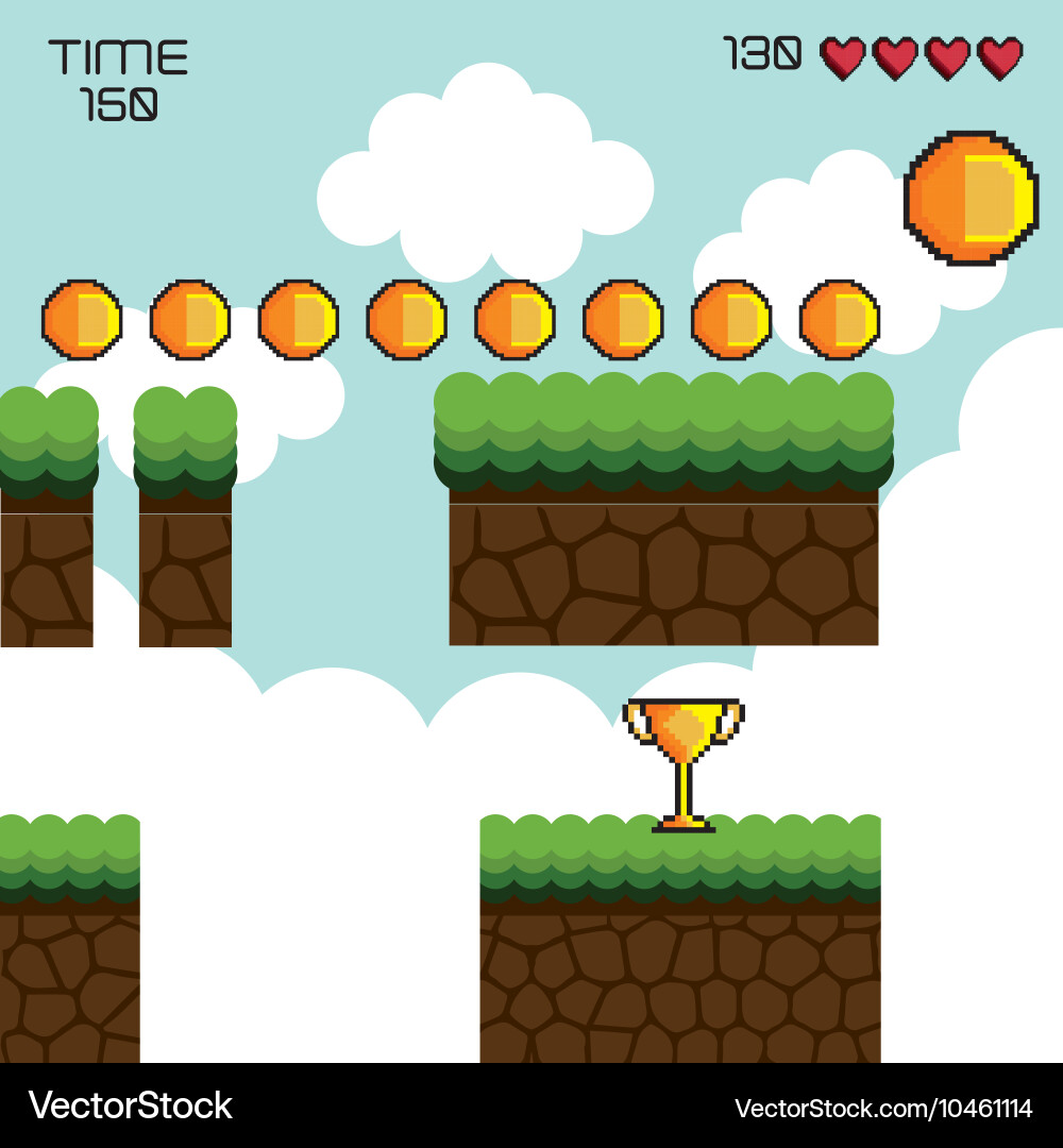 Display game pixel Vector Image