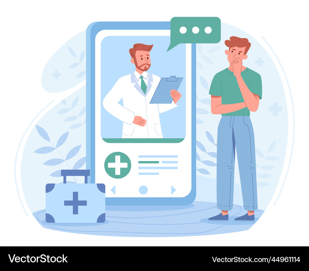 Doctor Consultation - Remote Care Vector Image