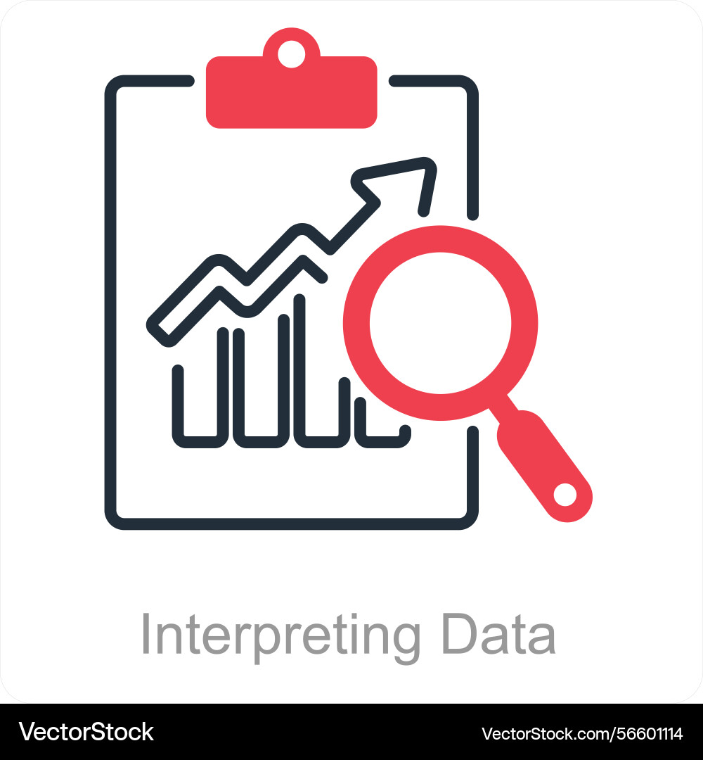 Interpreting data icon concept Vector Image