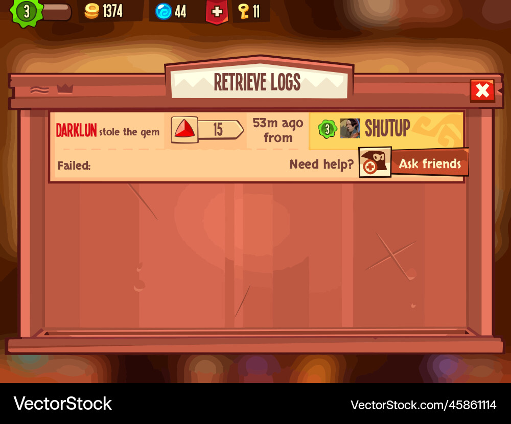 Komplettes Set von Level-Taste Spiel ui Pop-up-Symbol vektorbild