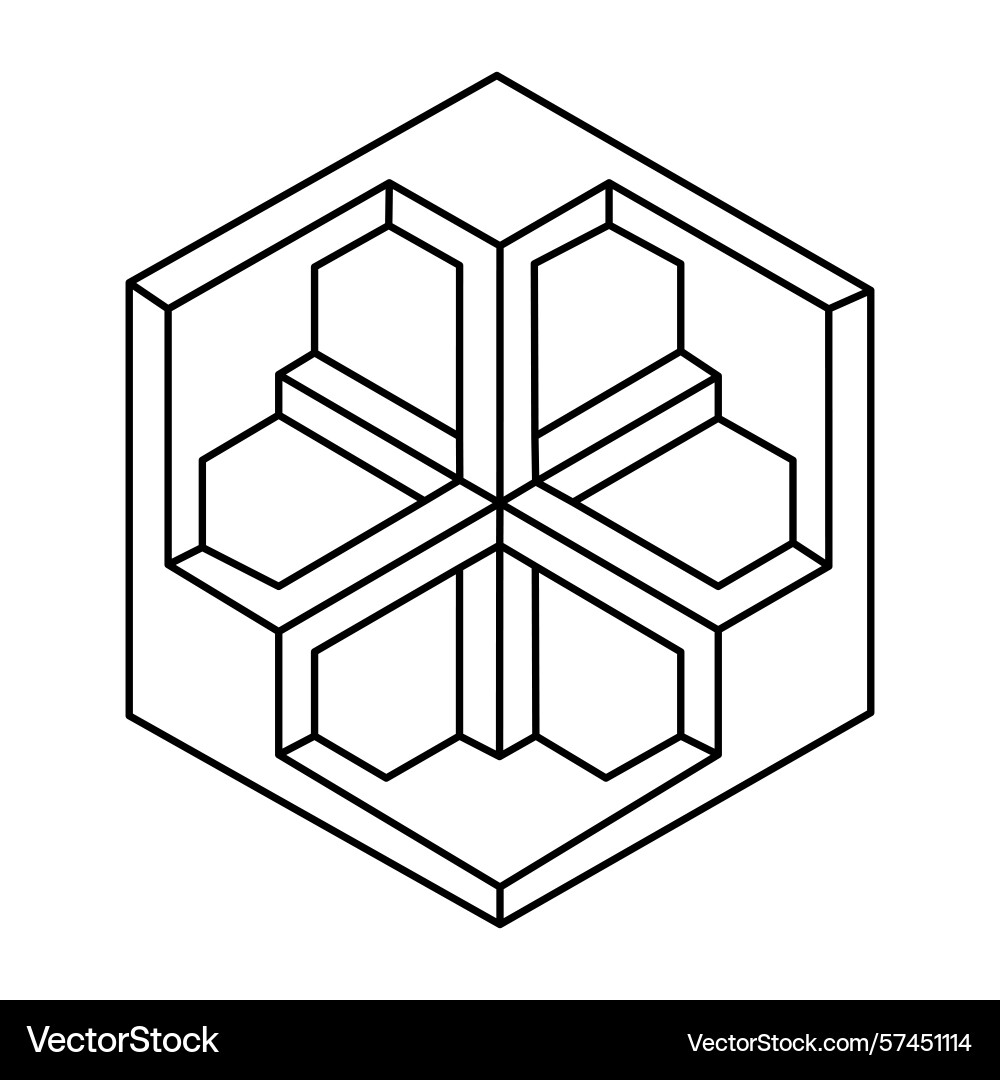 Optical illusion object unreal geometric Optical illusion object unreal geometric vector image