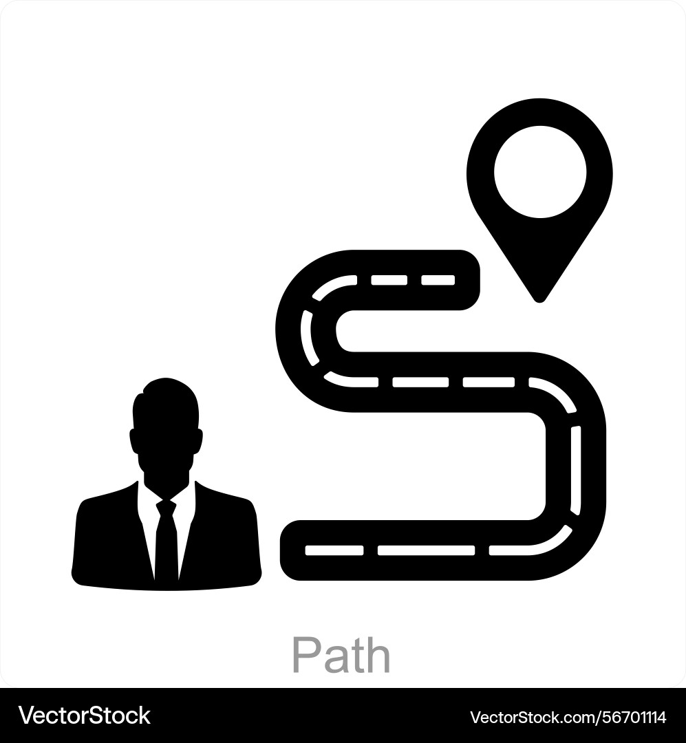 Path and map icon concept Vector Image