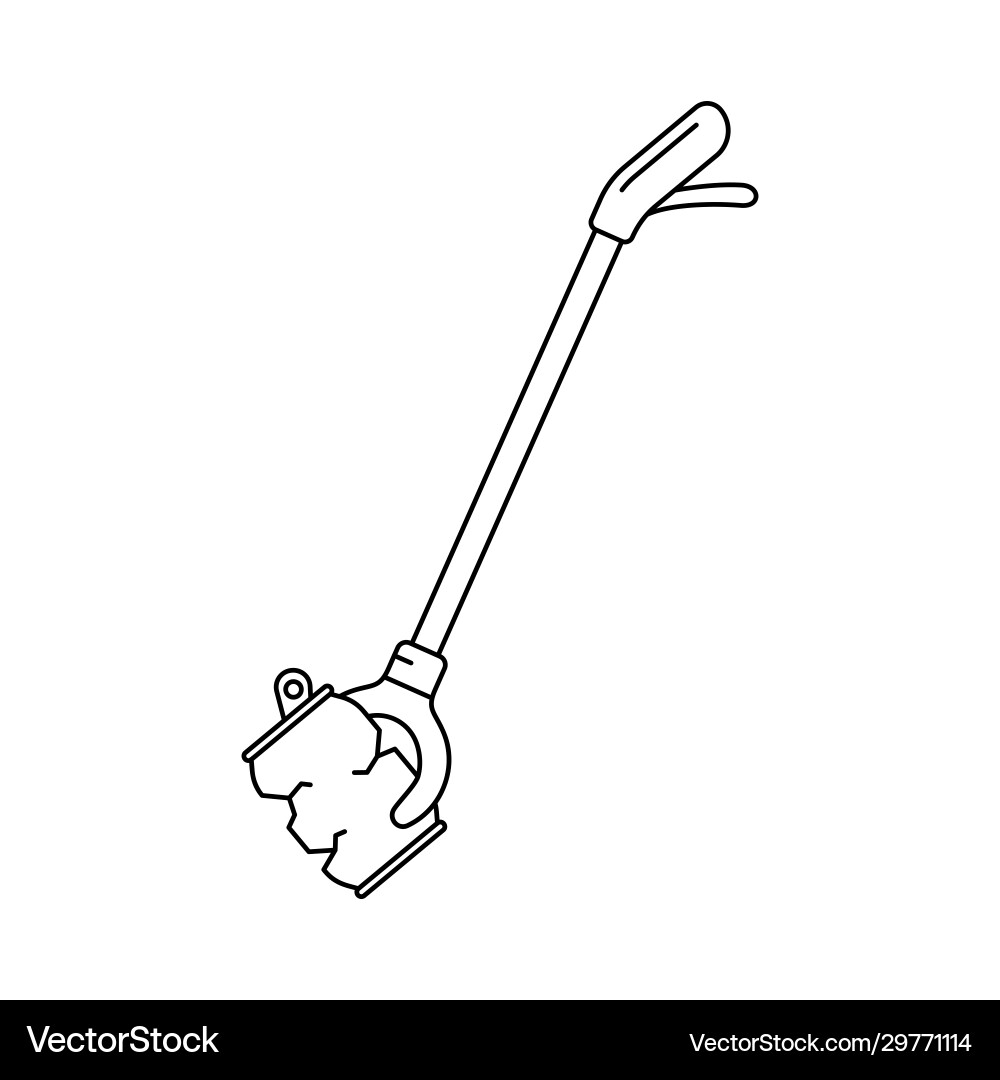 Picking up garbage stick linear icon litter Picking up garbage stick linear icon litter vector image