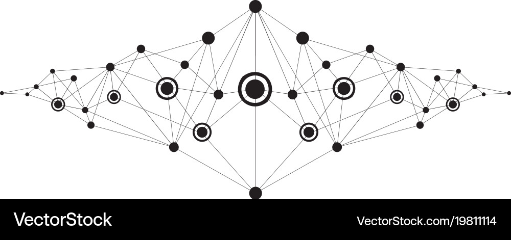 Polygonal space background with connecting dots vector image
