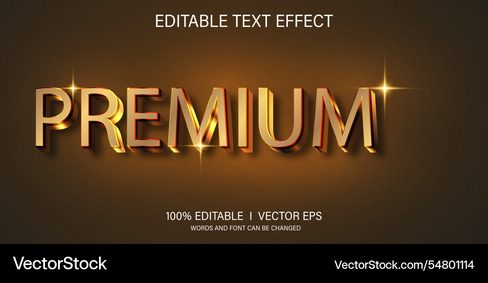 Premium 3d text effect with modern style design Premium 3d text effect with modern style design vector image
