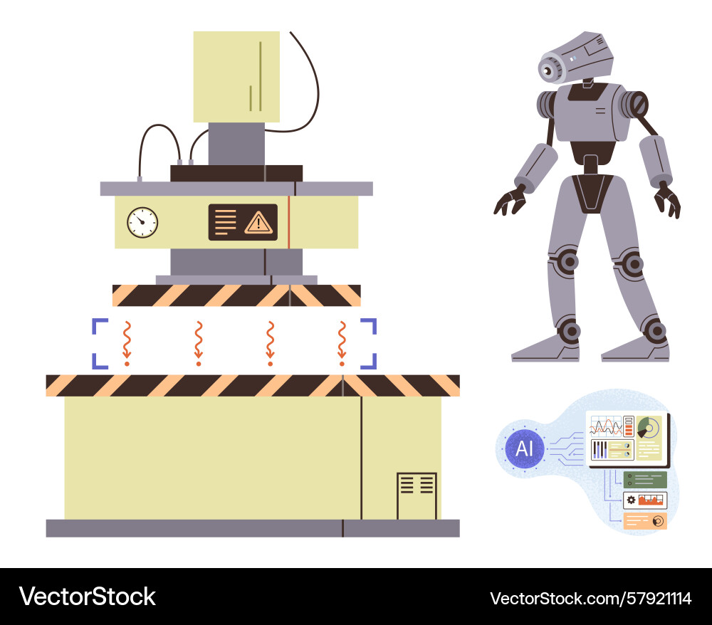 Robotics development process with ai integration Vector Image