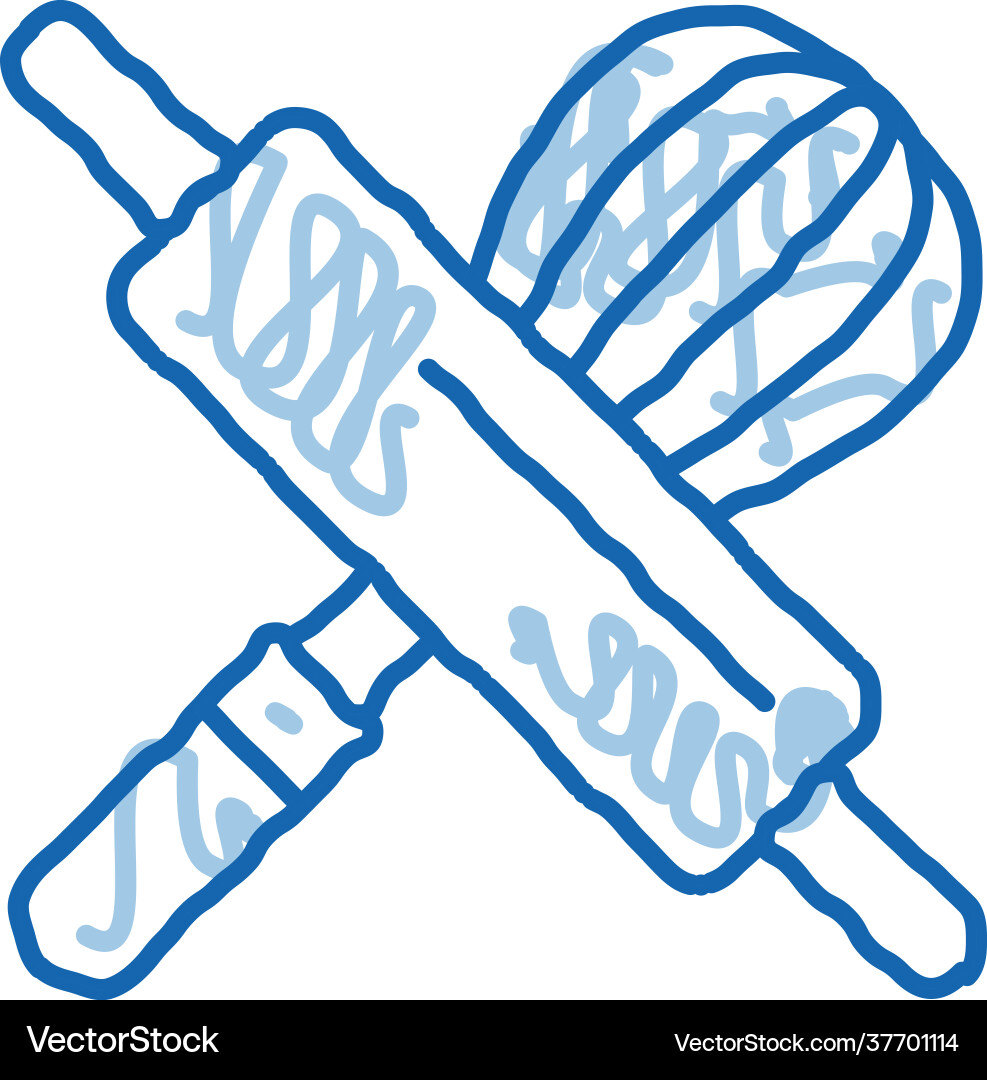 Rollenstift und manueller Mischer Doodle Icon Hand Rollenstift und manueller Mischer Doodle Icon Hand vektorbild
