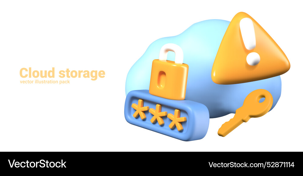 Secure cloud storage access to server is locked Secure cloud storage access to server is locked vector image
