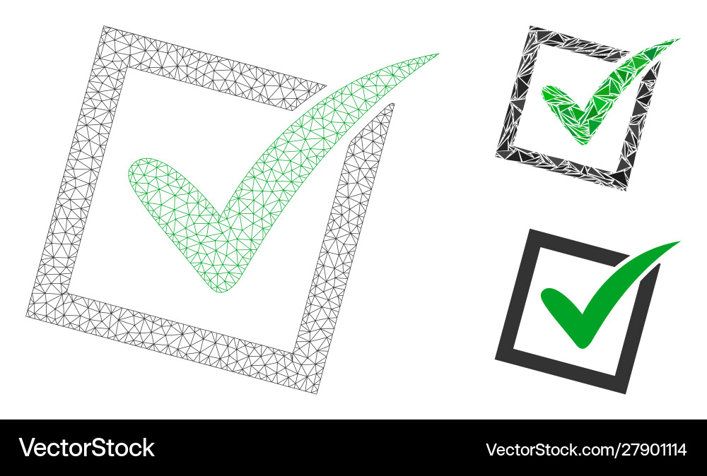 Yes poll mesh 2d model and triangle mosaic Yes poll mesh 2d model and triangle mosaic vector image
