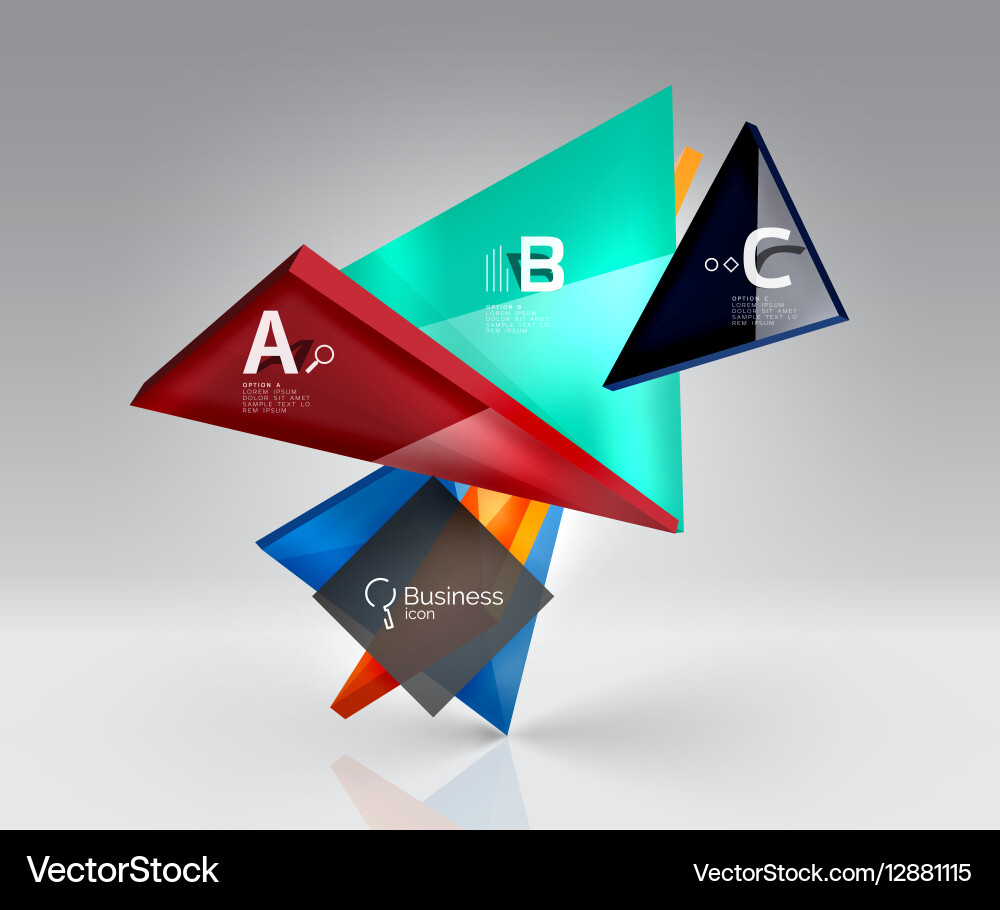 3d triangle abstract background Vector Image