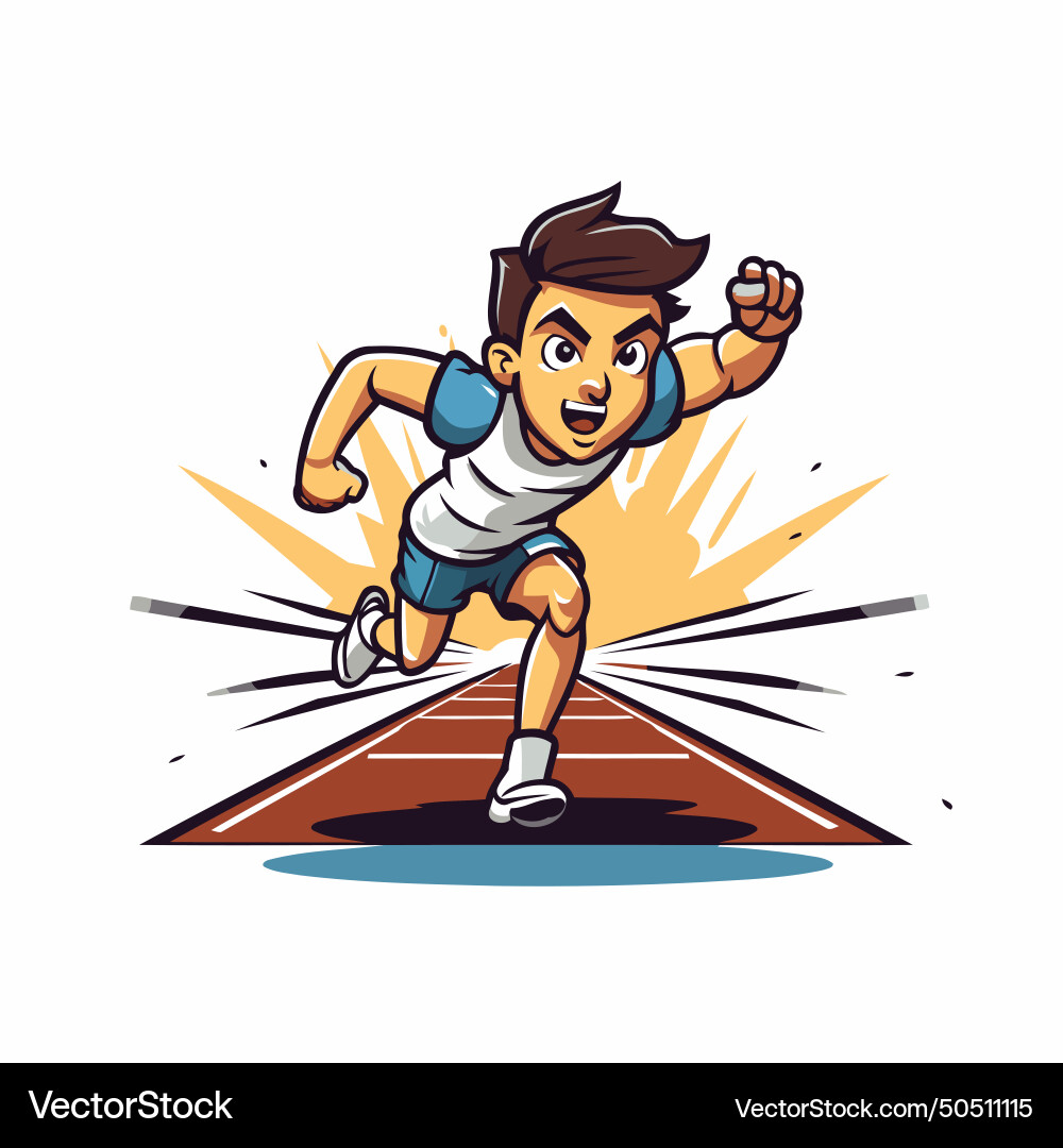 A man running on track and throwing javelin Vector Image