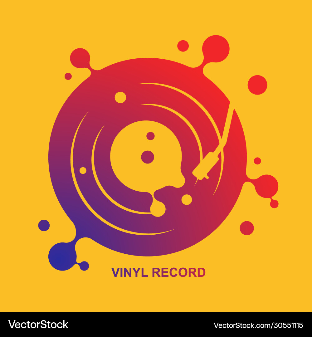Abstrakte Vinylrekord-Flüssigmusik mit gelb Abstrakte Vinylrekord-Flüssigmusik mit gelb vektorbild