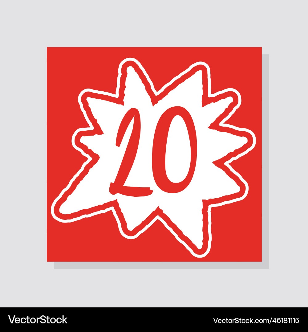 Advent calendar with number 20 Advent calendar with number 20 vector image