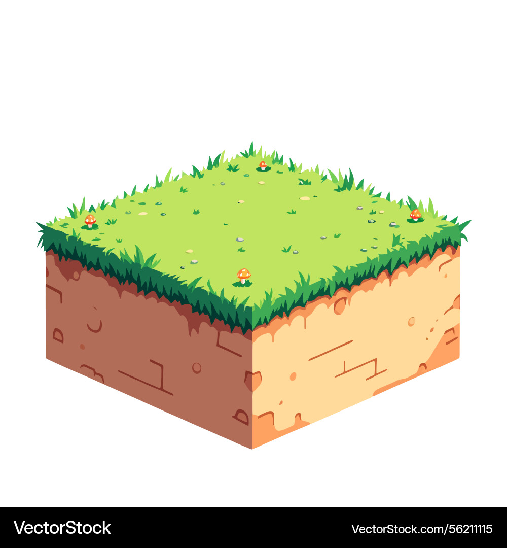 Ai-generated square soil cross section with Vector Image