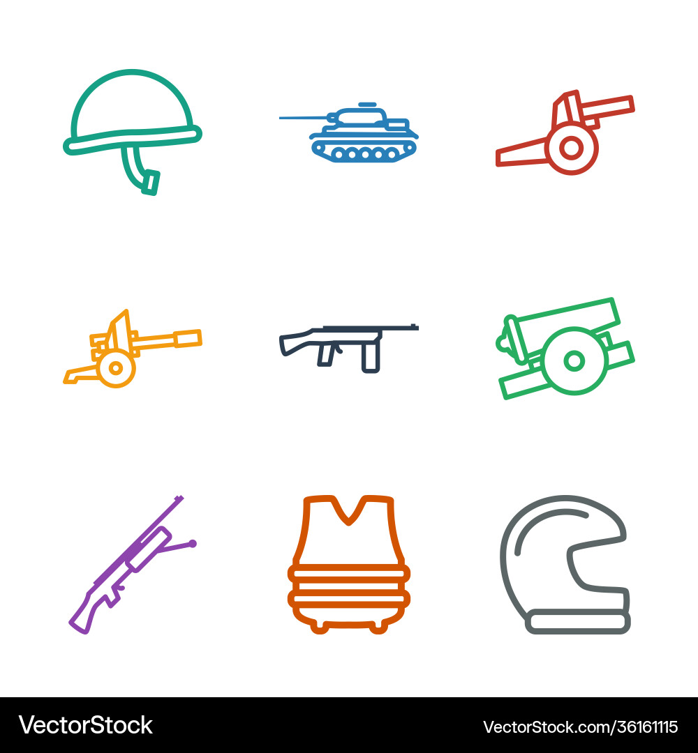 Army icons Vector Image