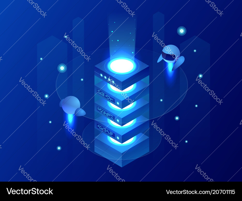 Big Data Processing & Energy Infrastructure vector image