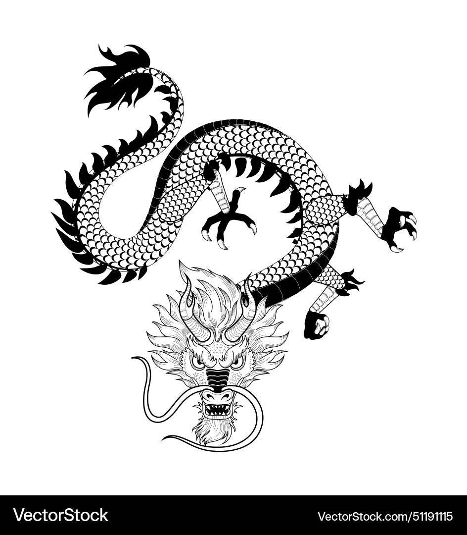 Chinesische traditionelle Drachen schwarze Silhouette Chinesische traditionelle Drachen schwarze Silhouette vektorbild
