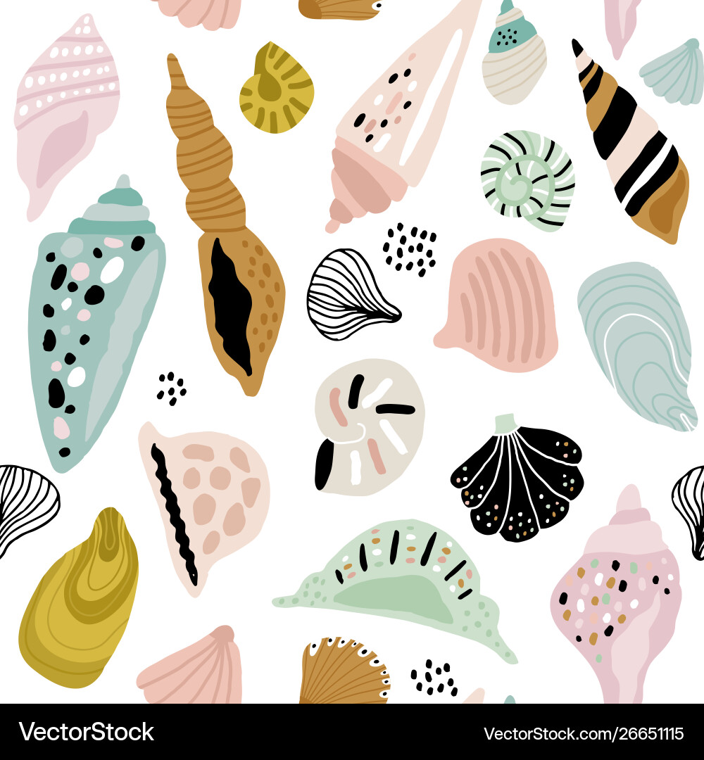 Colorful Seashell Pattern Vector Image